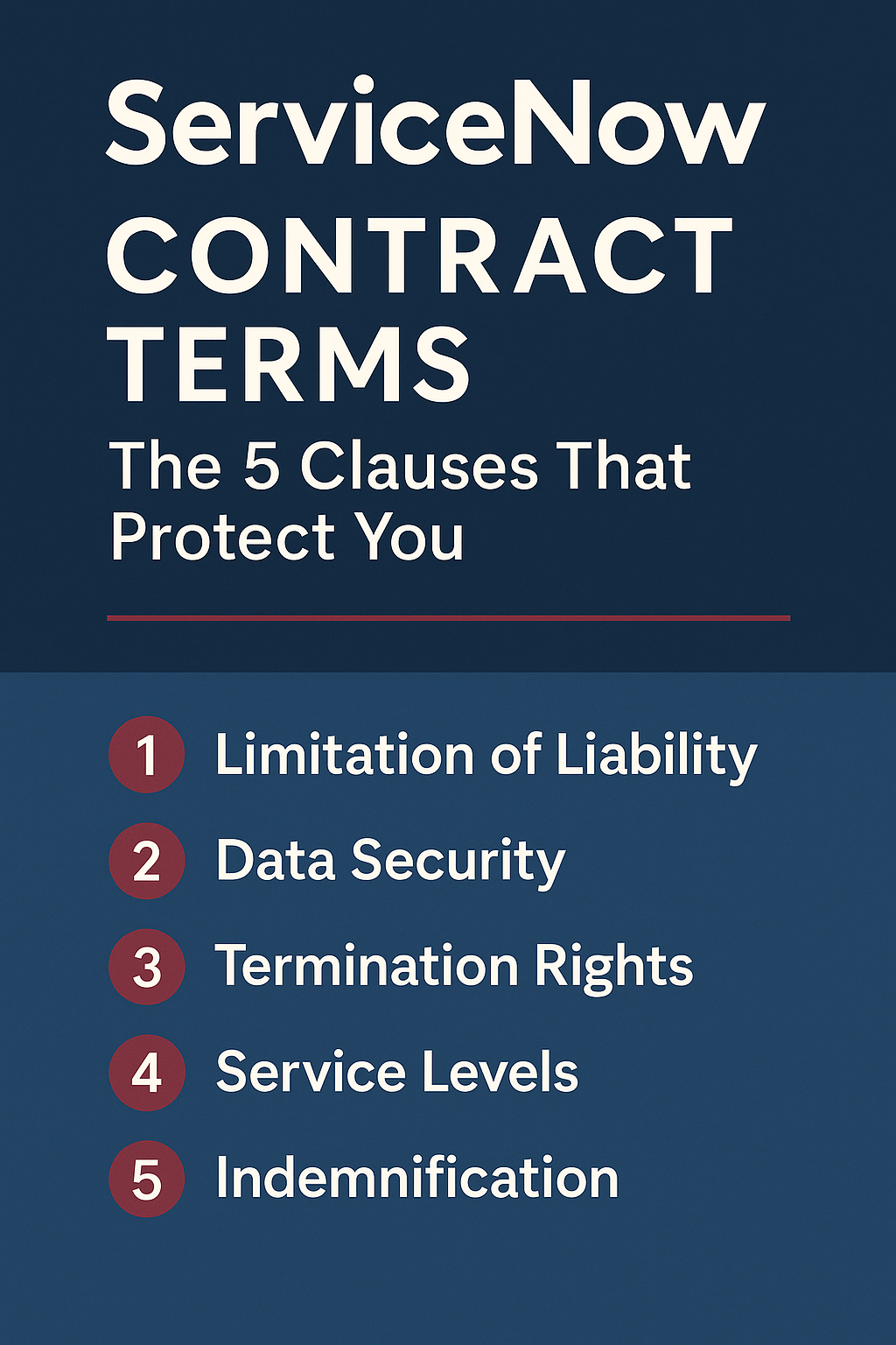 servicenow contract terms – the 5 clauses that protect you