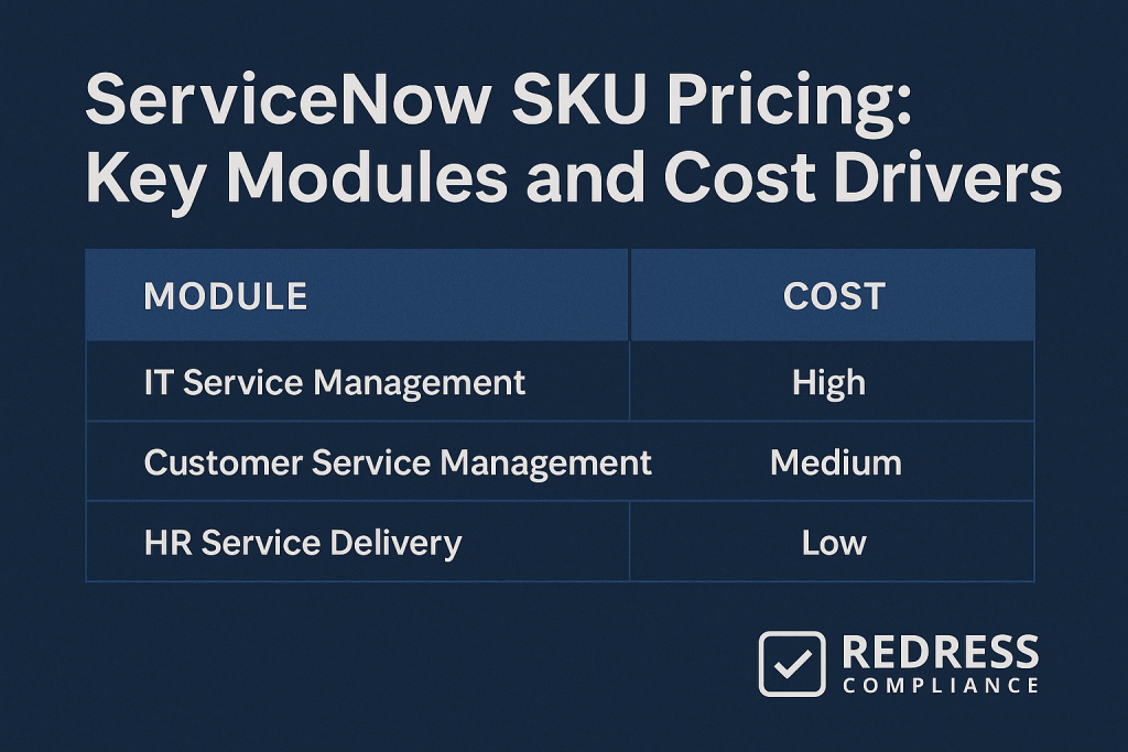 servicenow sku pricing